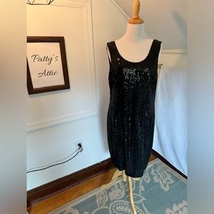 Stunning Vintage Sequined Little Black Dress